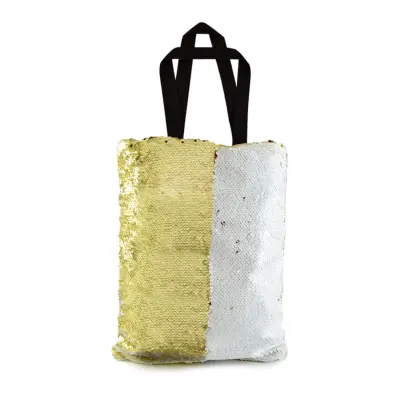 Sacola Dupla Face de Lantejoulas Mágica Champagne e Branca - 30x40cm personalizado