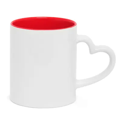 Caneca Love Branca Interior Vermelho personalizado