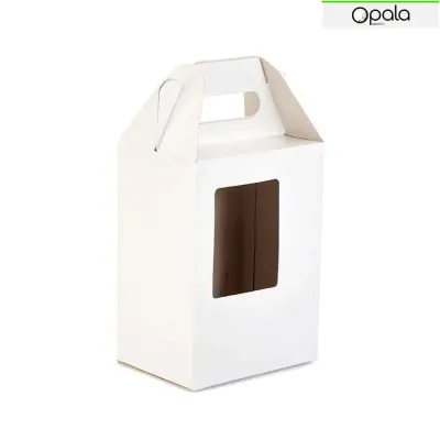 Caixinha para Caneca Chopp 475ml com Janela e Alça na cor Branca - 05 Unidades - Opala Brindes personalizado