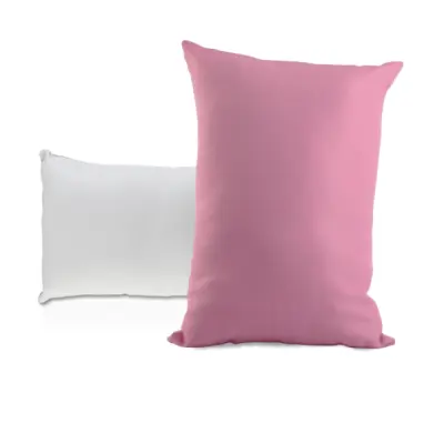 Almofada com Enchimento 20x30cm - Branca / Rosa Chiclete personalizado
