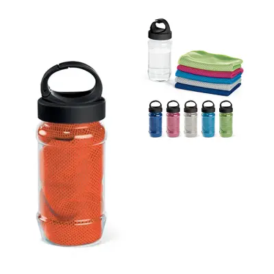 Toalha Fitness na Garrafa com Mosquetão nas Medidas 30 x 80 cm - Laranja personalizado
