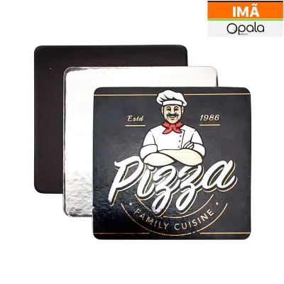 Plaquinha de Imã Quadrado Prata 9x9cm - 10 Unidades - Opala Brindes personalizado