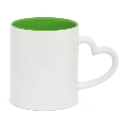 Caneca Love Branca Interior Verde Claro personalizado