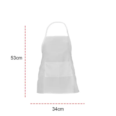Avental Infantil Branco com Bolso Branco personalizado