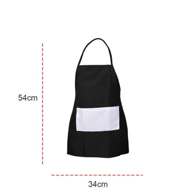 Avental Infantil Preto com Bolso Branco personalizado