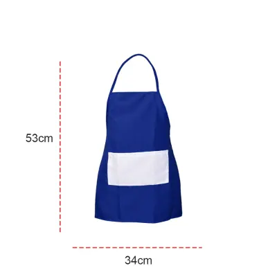 Avental Infantil Azul com Bolso Branco personalizado
