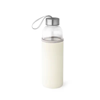Garrafa de Vidro para uso de adesivo com Luva Térmica Branca - 500ml personalizado