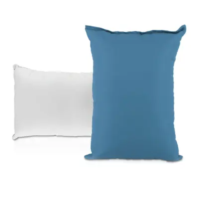Almofada com Enchimento 20x30cm - Branca / Azul Turquesa personalizado