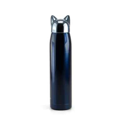 Garrafa Térmica Tampa Gatinho com Parade Dupla Azul Escura - 320ml personalizado