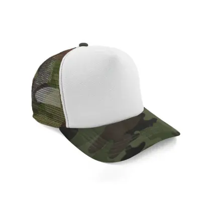 Boné de Tela com a Frente Branca - Camuflado Verde personalizado