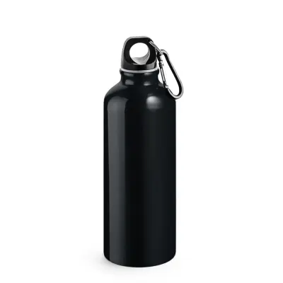Squeeze de Alumínio Preto com Mosquetão para Adesivo ou - 500ml personalizado