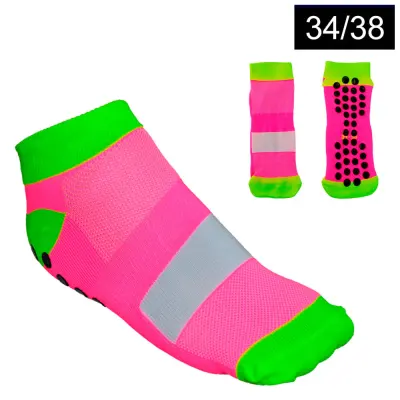 Meia Rosa Antiderrapante com Faixa Branca Tamanho - 34/38 personalizado
