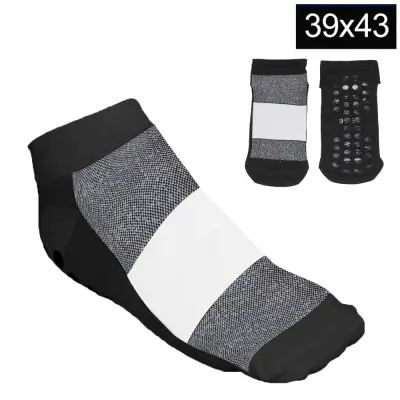 Meia Preta Antiderrapante com Faixa Branca Tamanho - 39/43 personalizado