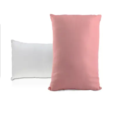 Almofada com Enchimento 20x30cm - Branca / Rosa Baby personalizado