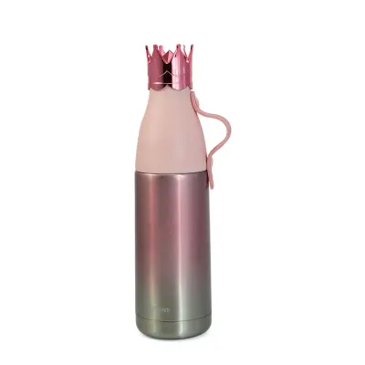 Garrafa Térmica Tampa Coroa com Parede Dupla Rosa - 350ml personalizado