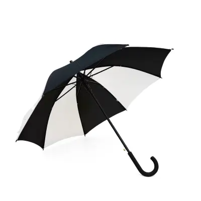 Guarda-Chuva Automático com Haste Dupla na Cor Branca / Preto - Tamanho 1,18mts personalizado