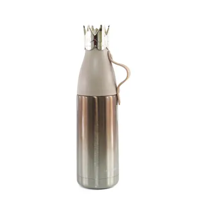 Garrafa Térmica Tampa Coroa com Parede Dupla Dourada - 350ml personalizado
