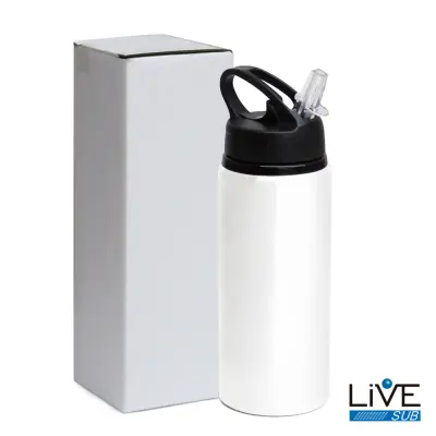 Squeeze de Alumínio Branco Tampa Bico com Alça - 600ml personalizado