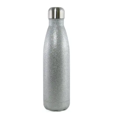 Garrafa Térmica Glitter Prata com Parede Dupla - 500ml personalizado