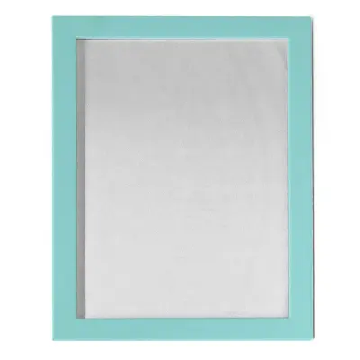 Quadro de MDF com Tecido Brilho Formato A4 e Moldura - Azul Bebê personalizado