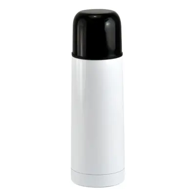 Garrafa Térmica Branca com Parede Dupla e Tampa Preta - 500ml personalizado