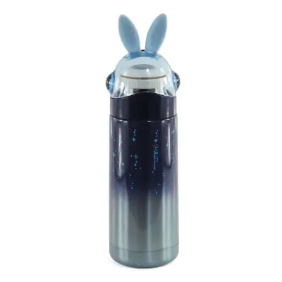 Garrafa Térmica Tampa Coelhinha com Parede Dupla Azul com Estrelas - 350ml personalizado