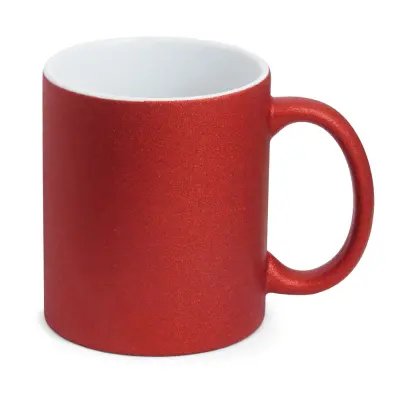 Caneca de Cerâmica Glitter Vermelha Importada personalizado
