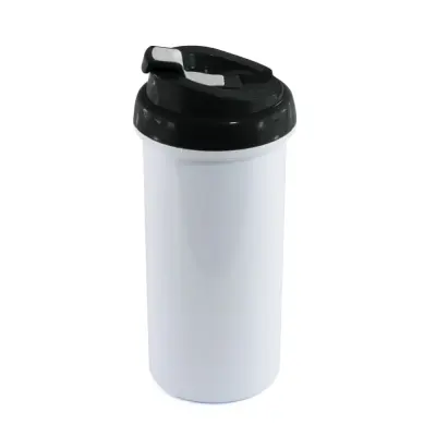 Squeeze de Plástico Branco com Tampa Preta - 475ml personalizado