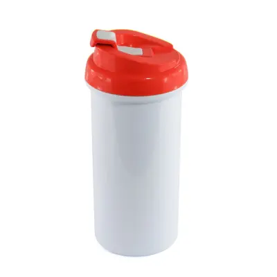 Squeeze de Plástico Branco com Tampa Vermelha - 475ml personalizado