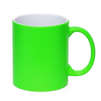Caneca de Cerâmica Neon Verde Fosca personalizado