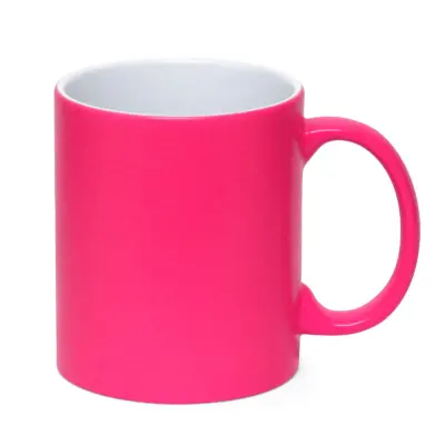 Caneca de Cerâmica Neon Rosa Fosca personalizado