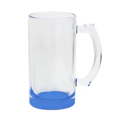 Caneca de Chopp Lisa em Vidro Cristal Degrade Azul - 475ml personalizado