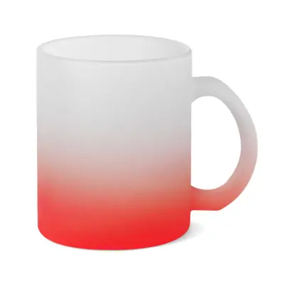 Caneca de Vidro Jateado Degrade Vermelha - 325ml personalizado