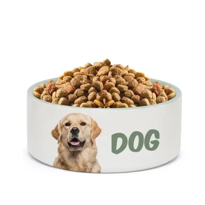 Tigela PET de Cerâmica Grande Branca com Interior Cinza (18x8cm) - 1000ml personalizado