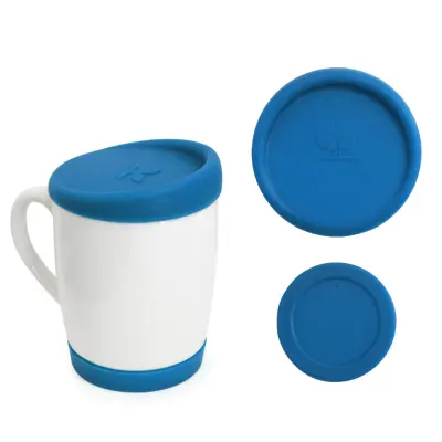 Kit Tampa e Base de Silicone para Canecas 300ml - Azul Claro personalizado
